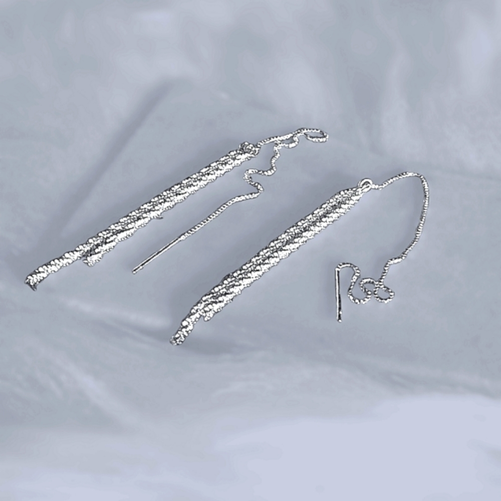 Delicate Silver Threader Earrings - Sleek Linear Drop NWOT - Great Gift 🎁